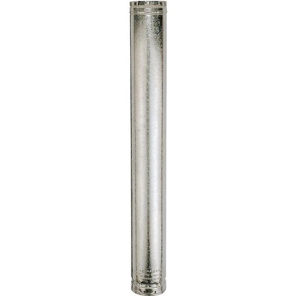 Ameri-Vent 4E5 Type B Gas Vent Pipe, 4 in OD, 5 ft L, Galvanized Steel 400000
